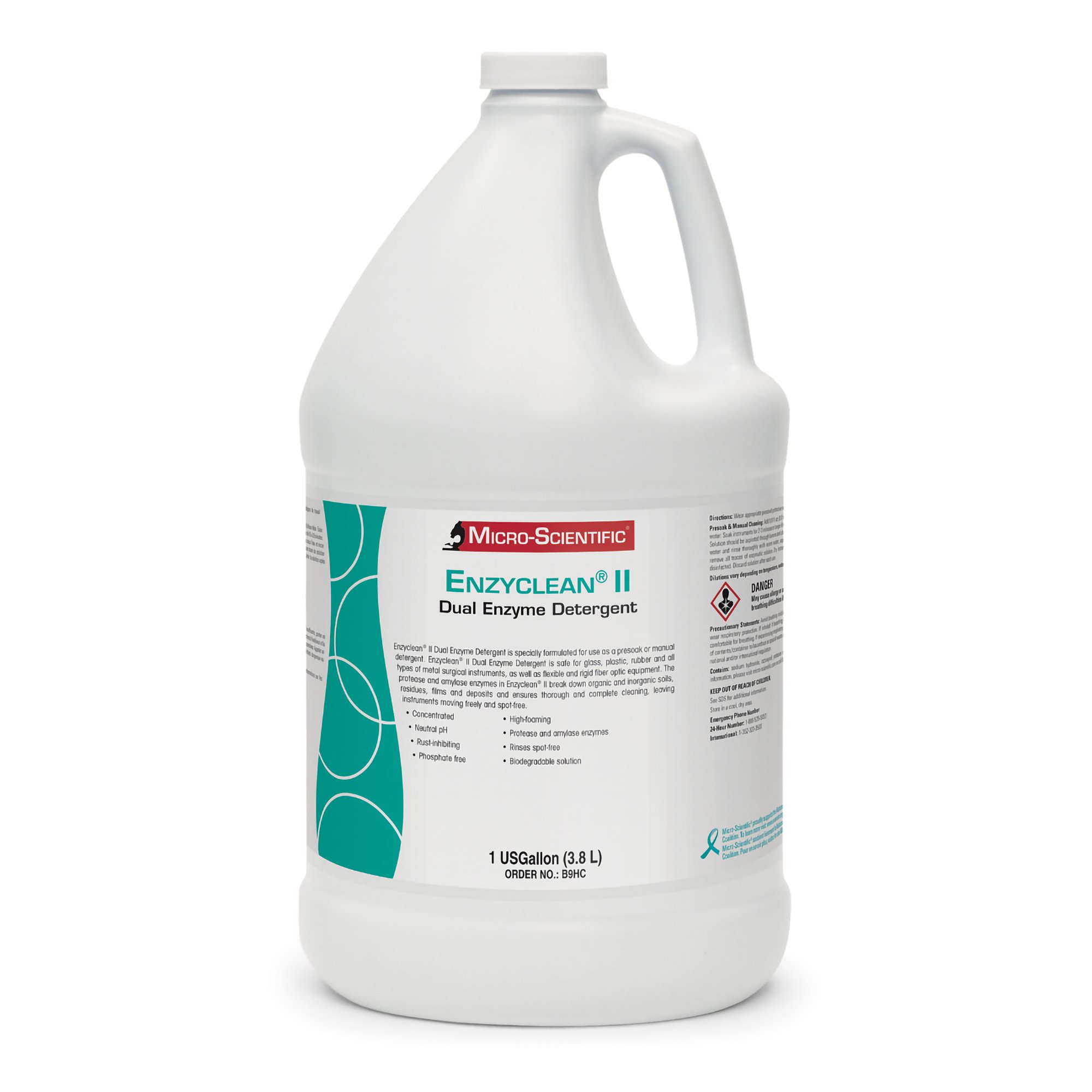 Detergent Dual Enzymatic Instrument Detergent Enzyclean® II Liquid Concentrate 1 gal. Jug Spearmint Scent (1/EA 4/CS) by Micro-Scientific USA  ID B9HC